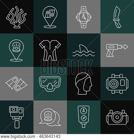 Set Line Photo Camera For Diver, Fishing Harpoon, Diving Watch, Wetsuit Scuba Diving, Scallop Sea Sh