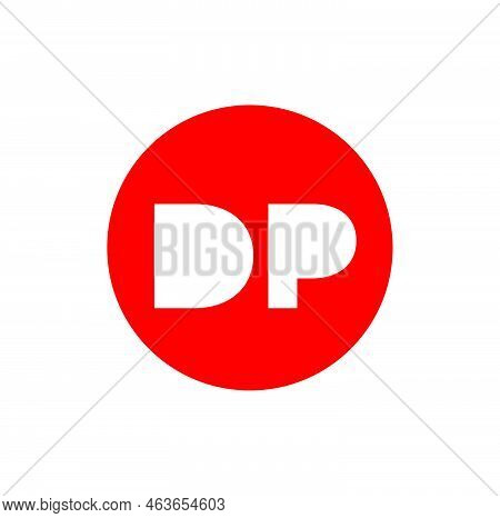 Dp Company Name Initial Letters Monogram. Red Dp Icon.