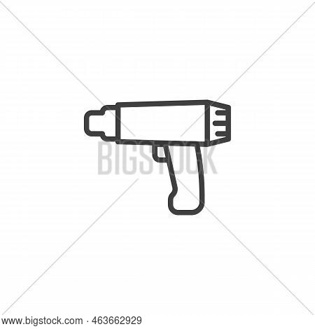 Hot Air Blower Line Icon. Linear Style Sign For Mobile Concept And Web Design. Heat Gun Outline Vect