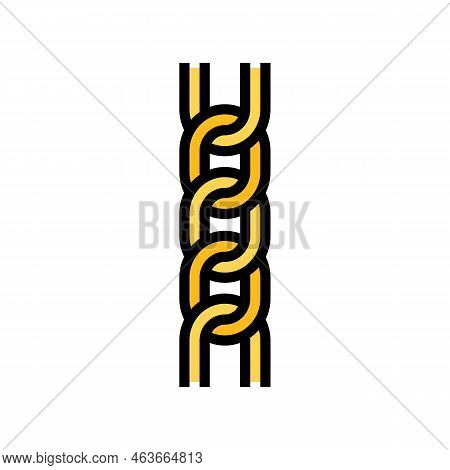 Figaro Chain Color Icon Vector. Figaro Chain Sign. Isolated Symbol Illustration