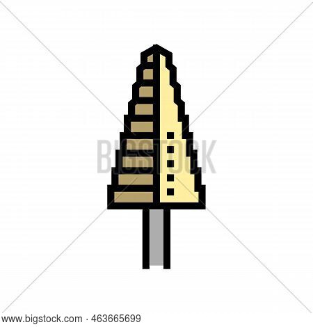 Step Drill Bit Color Icon Vector. Step Drill Bit Sign. Isolated Symbol Illustration