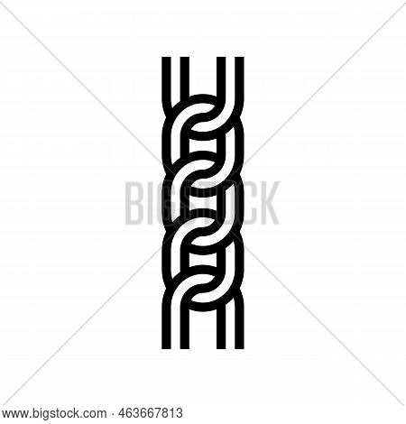 Figaro Chain Line Icon Vector. Figaro Chain Sign. Isolated Contour Symbol Black Illustration