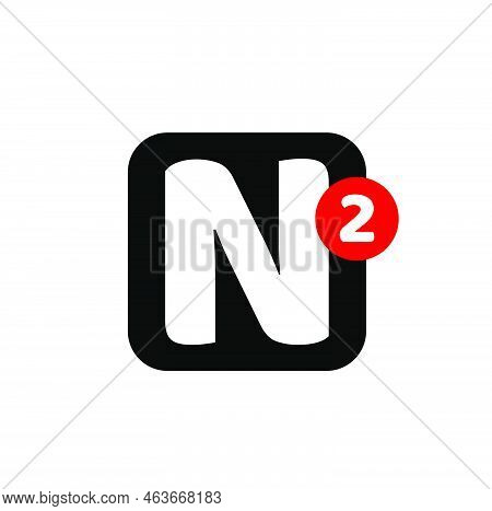 N2 Brand Icon. N2 Company Name Initial Letters Monogram.