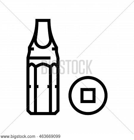 Robertson Screwdriver Bit Line Icon Vector. Robertson Screwdriver Bit Sign. Isolated Contour Symbol 