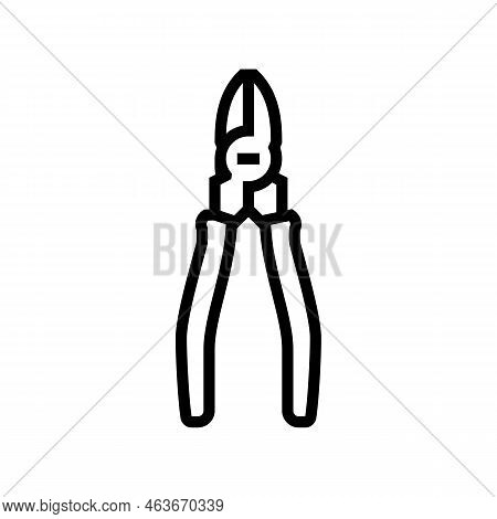Linesman Pliers Line Icon Vector. Linesman Pliers Sign. Isolated Contour Symbol Black Illustration