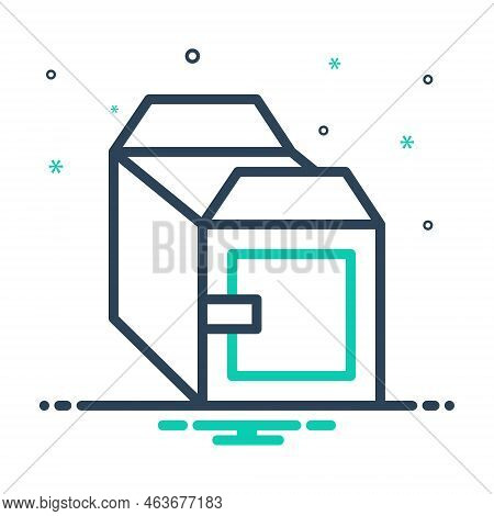 Mix Icon For Boc Box Cardboard Empty Carton Open Package Container Merchandise Object