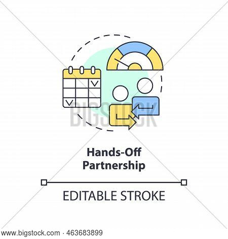 Hands Off Partnership Concept Icon. Quarterly Updates. Benefit Of Alternative Lending Abstract Idea 