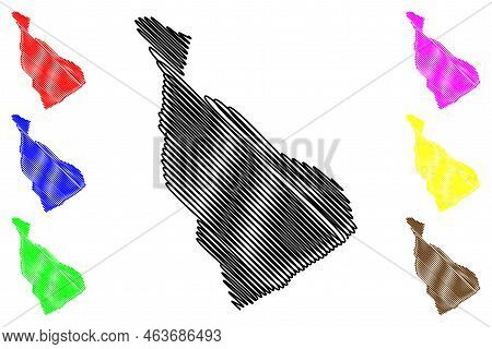 Cava Island (united Kingdom Of Great Britain And Northern Ireland, Scotland, Orkney) Map Vector Illu