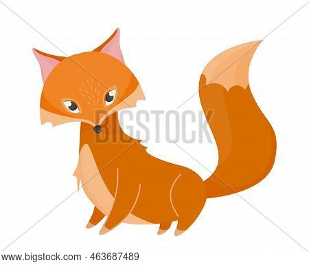 Cute Orange Fox. Toy Or Mascots For Children. Sticker For Social Networks And Messengers. Forest Dwe