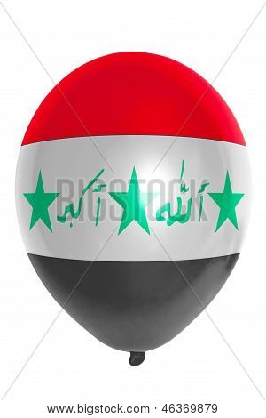 Balloon Colored In  National Flag Of Iraq