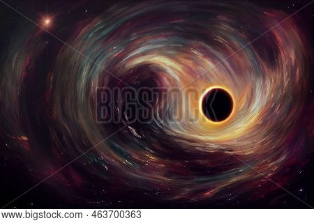 Space Abstract Background, Supermassive Black Hole, Supernova, Galaxy, Stars And Cosmic Gas