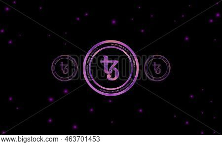 Tezos-xtz Virtual Currency Images. 3d Illustration. Coin Logo.