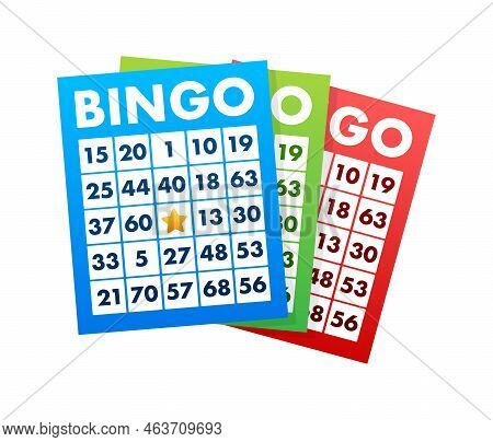 Bingo Or Lottery Game, Card. Big Win. Vector Stock Illustration.