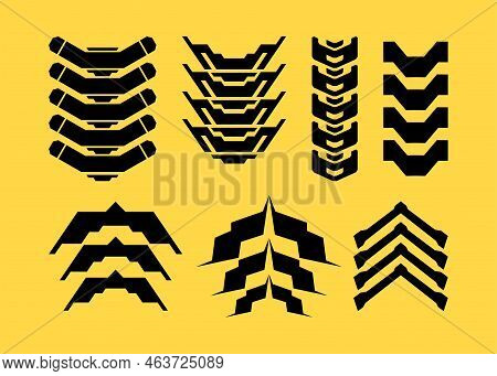 Arrow Bone Set Vector Interface Futuristic Element Editable