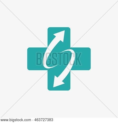 Simple And Unique Cross Or Plus With Flip 2 Arrow Like Letter S Font Image Graphic Icon Logo Design 