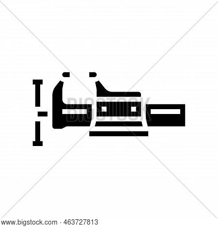 Bench Vice Glyph Icon Vector. Bench Vice Sign. Isolated Symbol Illustration