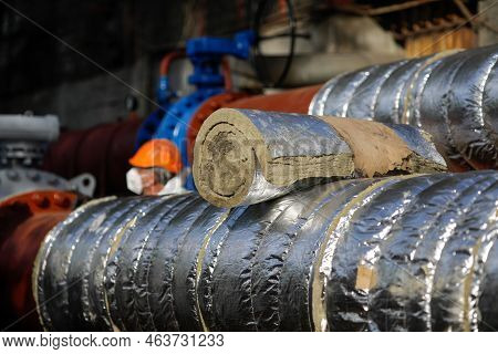Shallow Depth Of Field (selective Focus) Details With Industrial Glass Wool Used To Thermal Insulate