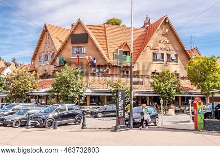 Ifran, Morocco - September 19,2022 - In The Streets Of Ifrane City In Morocco. Ifrane Is A City In T