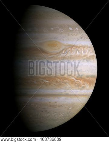 Planet Jupiter With The Big Red Spot.