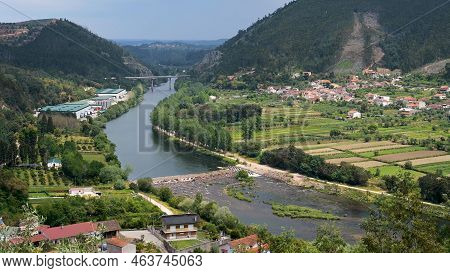 Penacova, Portugal - 13 May 2022: Penacova View From Emidio Silva Viewpoint.