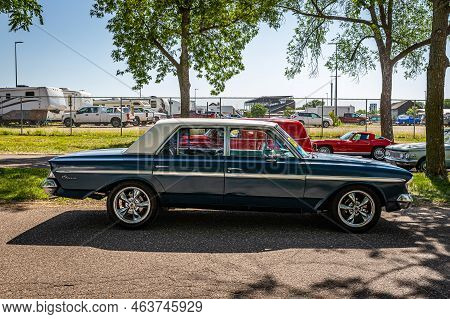 Falcon Heights, Mn - June 19, 2022: High Perspective Side View Of A 1963 Amc Rambler Classic 770 Sed