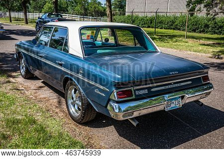 Falcon Heights, Mn - June 19, 2022: High Perspective Rear Corner View Of A 1963 Amc Rambler Classic 