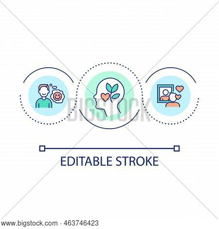 Healthy Self Esteem Loop Concept Icon. Self Acceptance And Love. Respecting Yourself Abstract Idea T