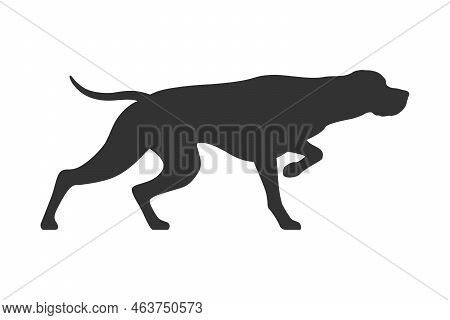 Pointer Dog Graphic Icon . Hunters Dog Sign Isolated White Background. Vector Illustration