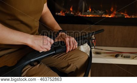 Gunsmith Cleaning Gun Rifle Assemble Dismantle Maintenance. Opening Of The Spring Hunting Season. A 