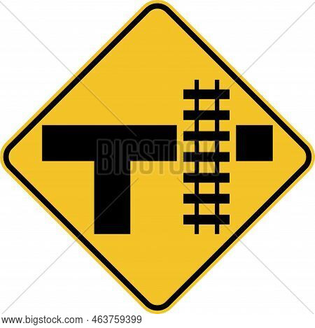 Highway Light Rail Transit Grade Crossing Right Sign