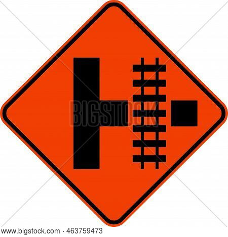 Highway Light Rail Transit Grade Crossing Right Sign