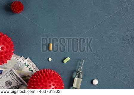 Massage Balls On A Contrasting Background. The Abstract Appearance Of The Coronavirus Covid-19. Conc