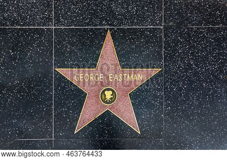 Los Angeles, Usa - Mar 5, 2019: Closeup Of Star On The Hollywood Walk Of Fame For George Eastman.