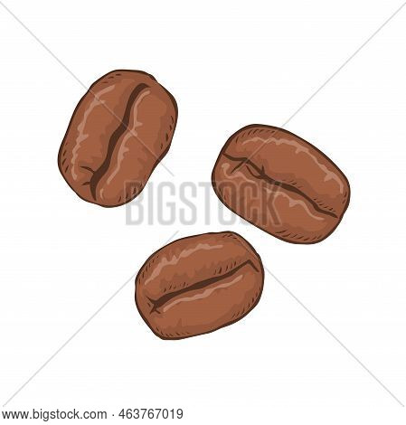Roasted Coffee Beans Isolated On White Background