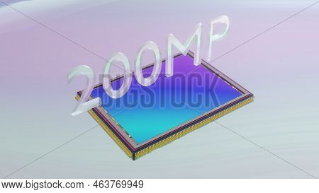 200 Megapixel Digital Camera Sensor, 3d Rendering, Huge Modern Digital Matrix, Technology Breakthrou