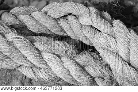 A Carelessly Thrown Away Old Rope From A Cutter, Ship.