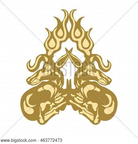 Scythian Ornament In Zoological Style. Deer Logo.