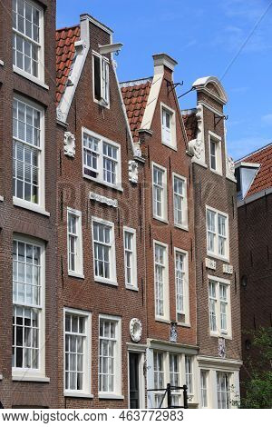 Amsterdam City Landmark - Begijnhof Residential Buildings. Netherlands Rowhouse.