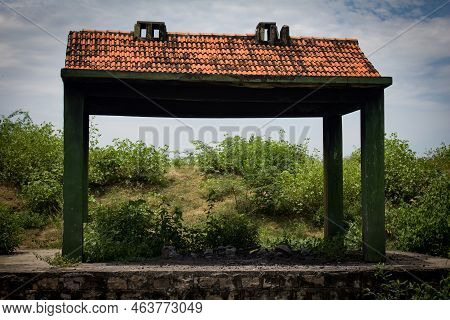 Cremation Ground Where The Dead Bodies Are Burnt In Open Air Pyre After Last Rites.