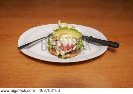 Authentic And Traditional Mexican Dish Known As Sope