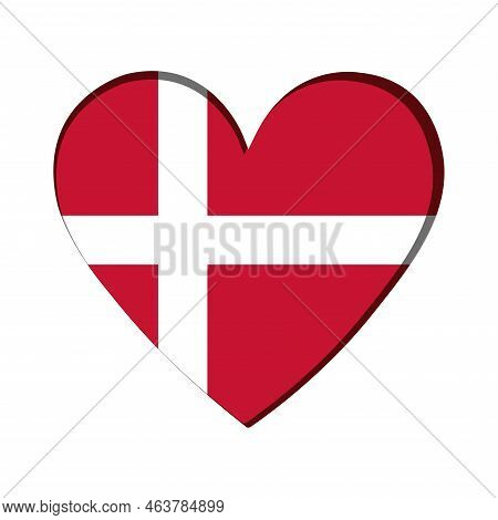 Isolated Heart Shape With The Flag Of Denmark Vector Illustration
