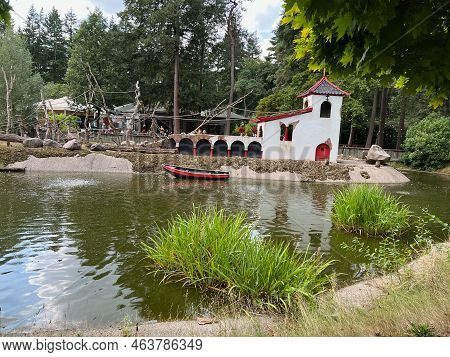 Amersfoort, The Netherlands - August 20, 2022: Beautiful View Of Canal In Dierenpark