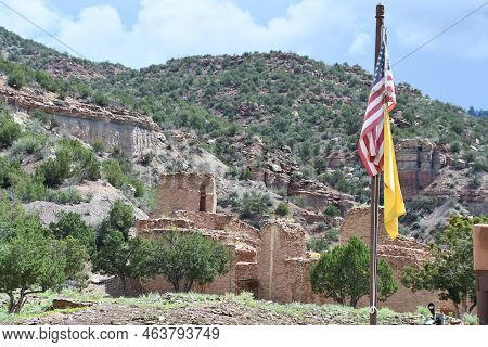 Jemez Springs Nm - Jul 26: Jemez Historic Site In Jemez Springs, New Mexico, As Seen On July 26, 202