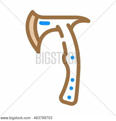 Throwing Axe Tool Color Icon Vector. Throwing Axe Tool Sign. Isolated Symbol Illustration