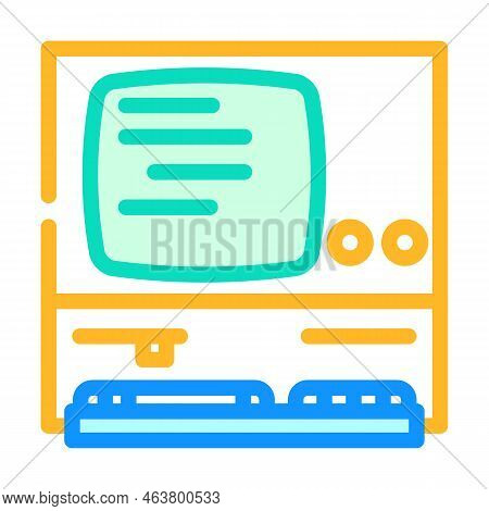 Computer Pc Old Gadget Color Icon Vector. Computer Pc Old Gadget Sign. Isolated Symbol Illustration