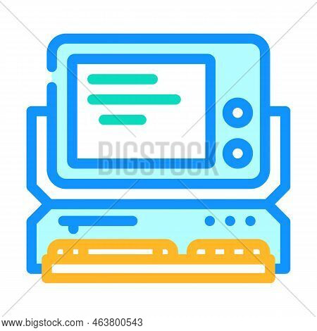 Computer Pc Retro Gadget Color Icon Vector. Computer Pc Retro Gadget Sign. Isolated Symbol Illustrat