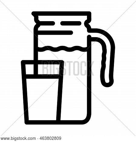 Buttermilk Milk Product Line Icon Vector. Buttermilk Milk Product Sign. Isolated Contour Symbol Blac
