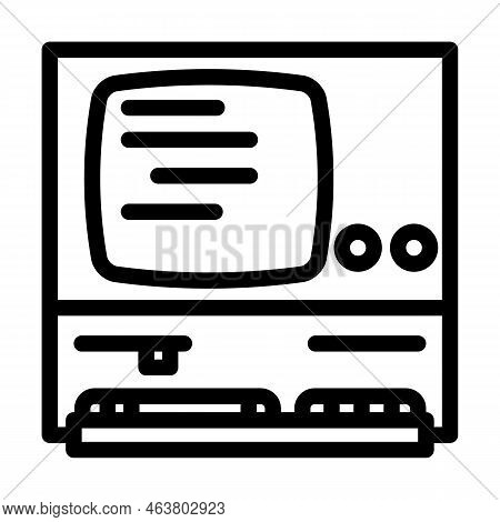 Computer Pc Old Gadget Line Icon Vector. Computer Pc Old Gadget Sign. Isolated Contour Symbol Black 