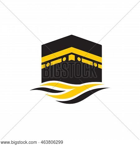Ka'bah Mosque Islamic Hajj Vector Logo Design