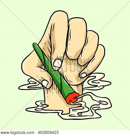 May 31st World No Tobacco Day Banner Design. Hand Holding A Cigarette And Smoke Turned Into A Skull 